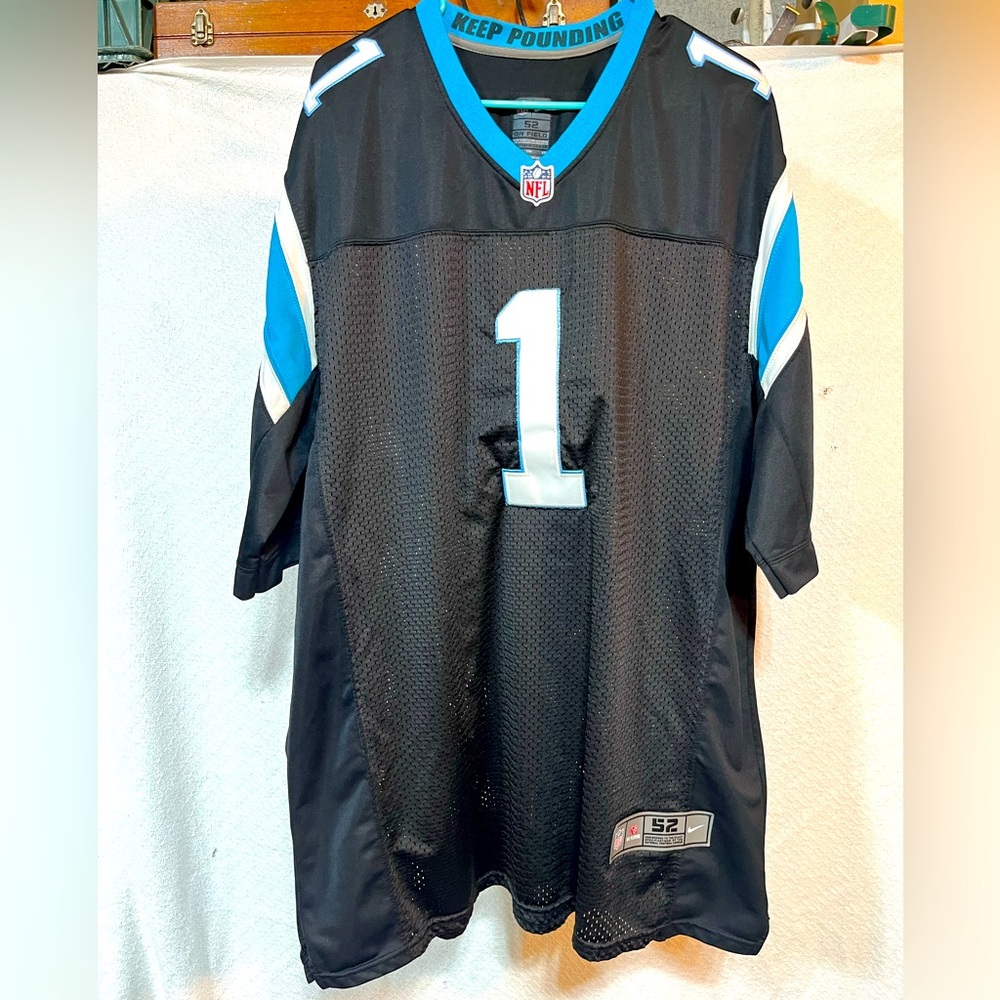 Cam Newton #1 Carolina Panthers NFL Black Nike On Field Jersey Men’s 55